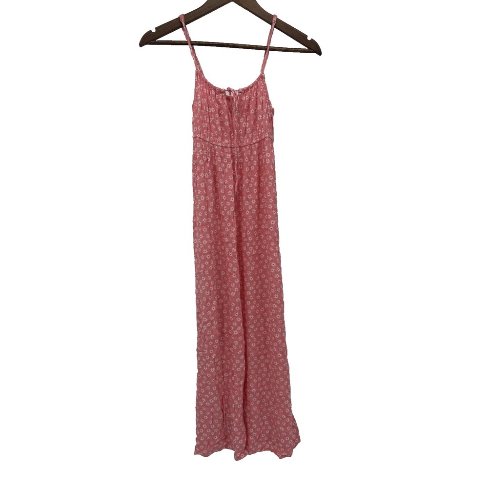 Billabong Pink Floral Maxi Dress beachy summer spring cottagecore coquette XS